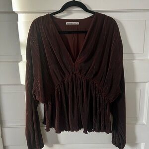 Abercrombie & Fitch Brown Ruched Blouse
